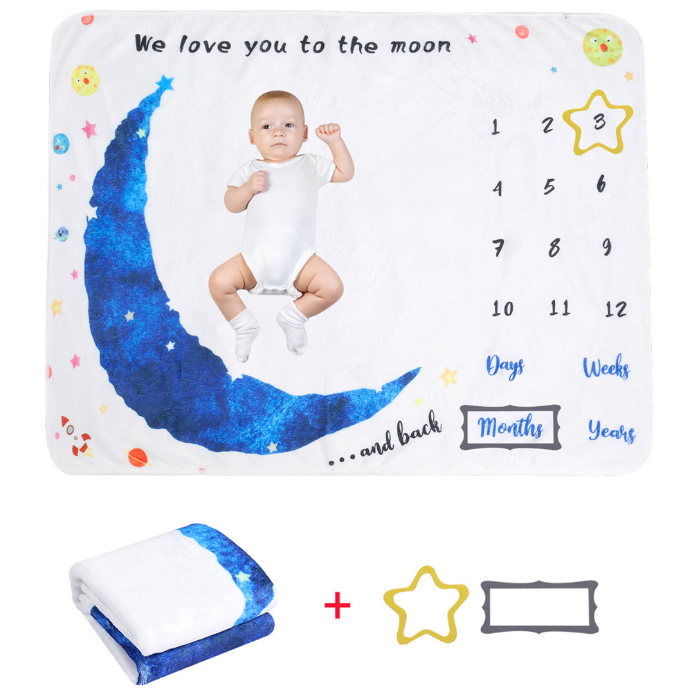 Baby Milestone Blanket Baby Creative Month Blanket Newborn Photo Background  Blanket Baby Supplies | High-quality & Affordable | Temu