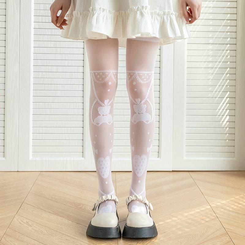 Women's Heart Polka Dot Jacquard Stockings Tights | Free Shipping On ...