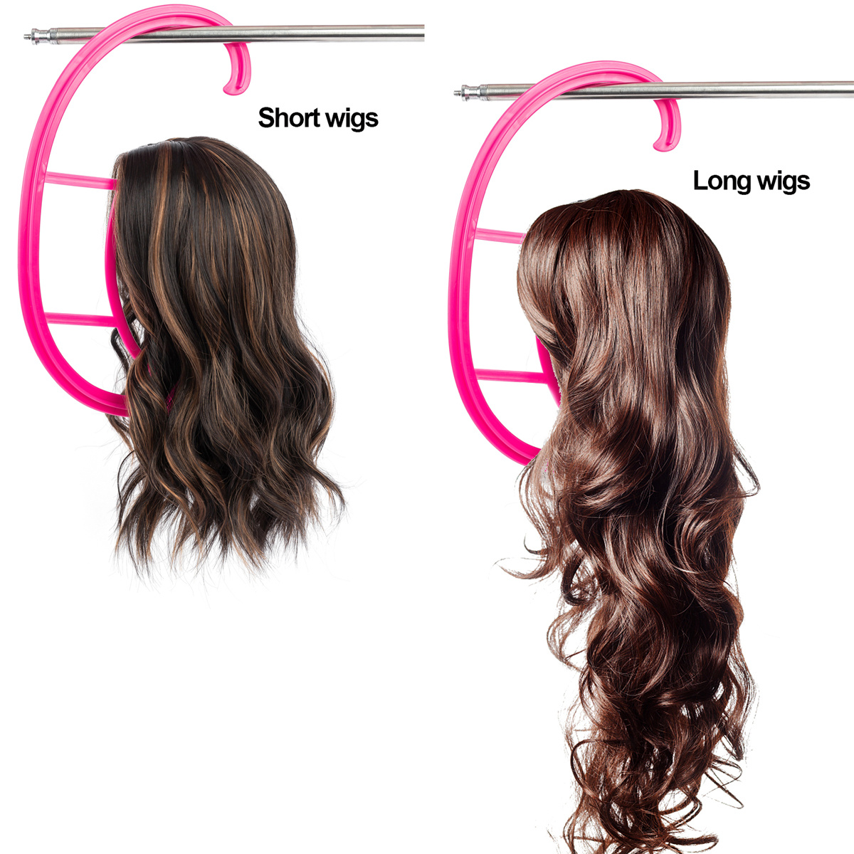 Black Color Hanging Wig Stand Portable Wig Hanger For - Temu