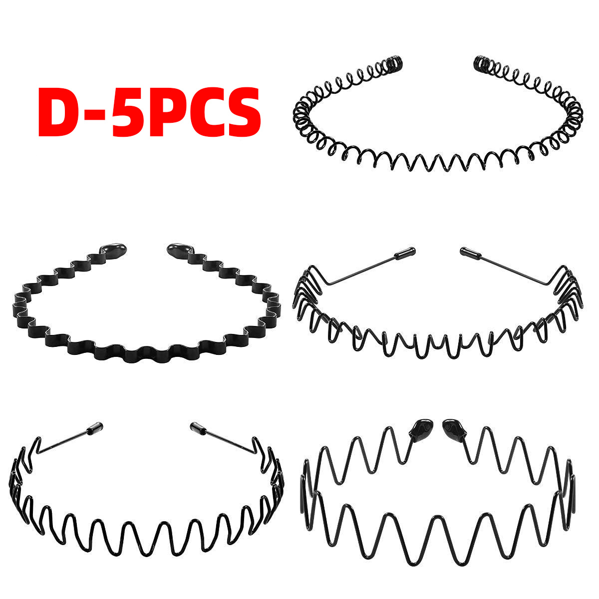 Metal Hair Band for Men Womens Headbands,Unisex Wavy Mens Hair bands,  Fashion Hair Hoop for Boys Comb Headband Men Black Spiral Headband With  Teeth