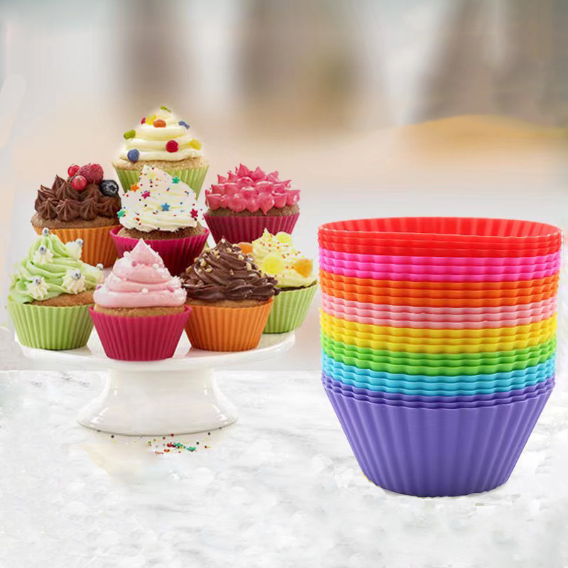 Silicone Muffin Baking Pan & Cupcake Tray 6 Cup - Nonstick Cake