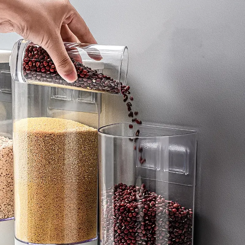 Wall Mounted Food Storage Airtight Container Kitchen Cereal - Temu