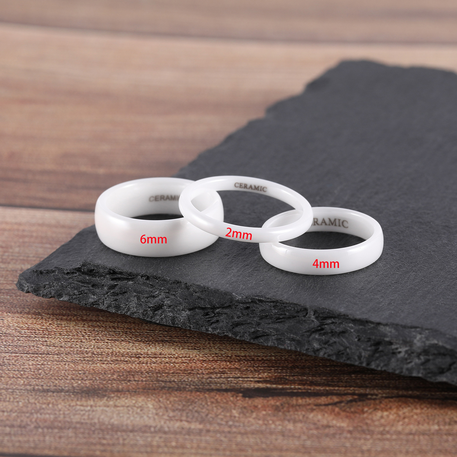 2 4 6mm Porcelain Ceramic Ring Couple Single Ring