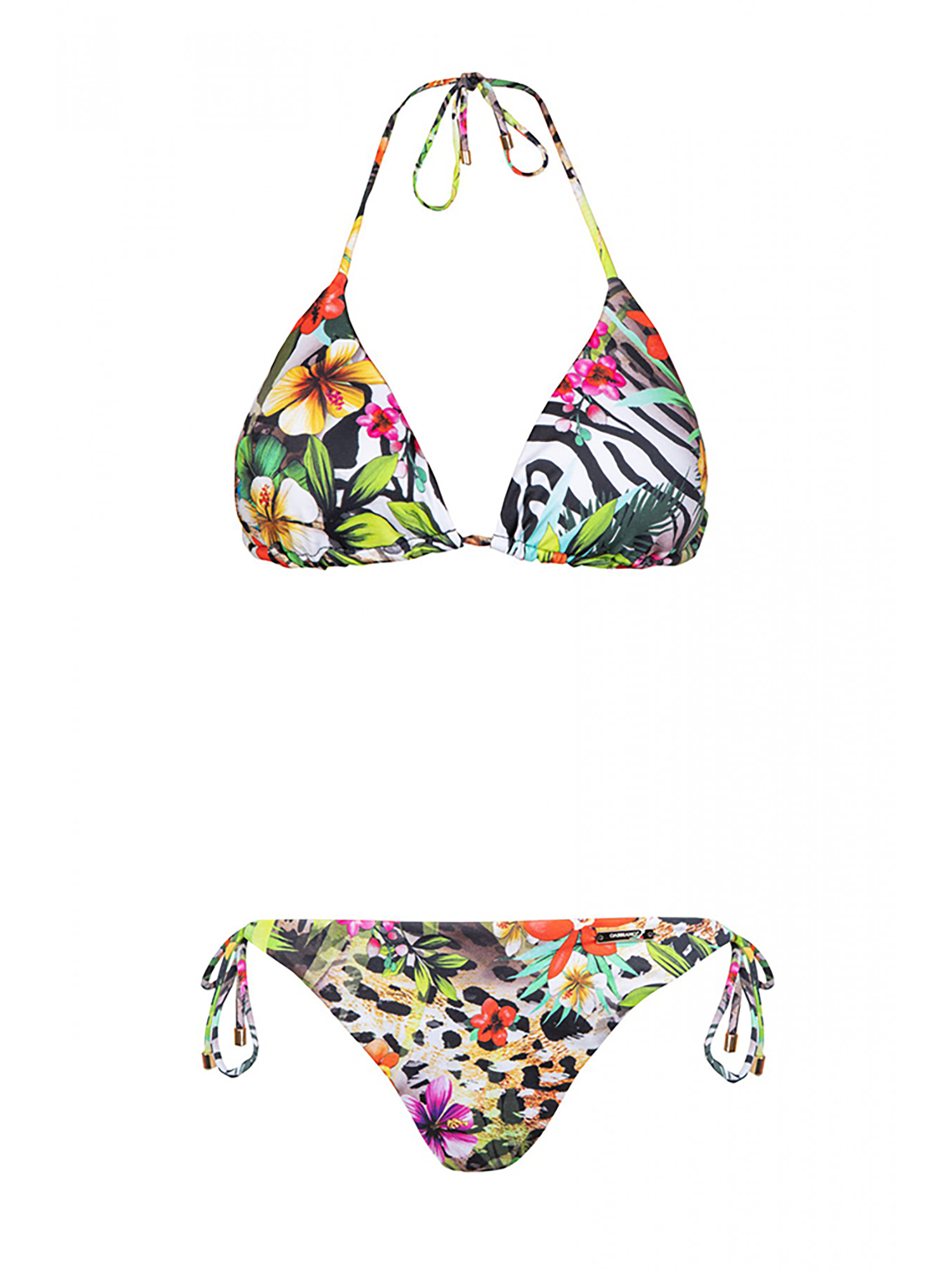 Flowers Print Side Tie Bikini Swimsuit - Temu