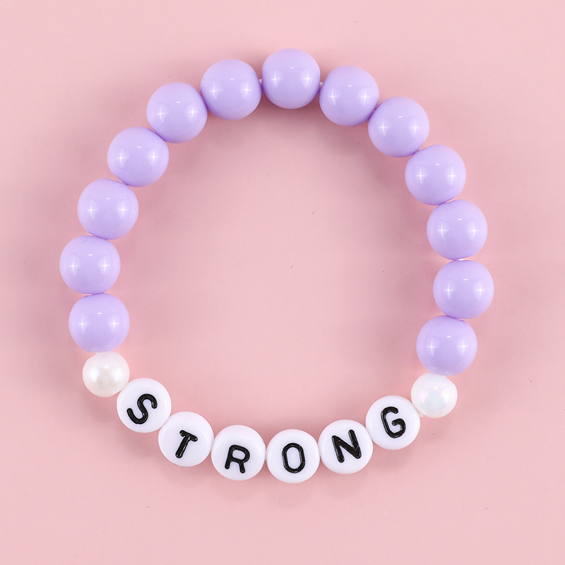 Cute Purple and Pink Letter Bead Mix, Pink Alphabet Beads for Bracelet