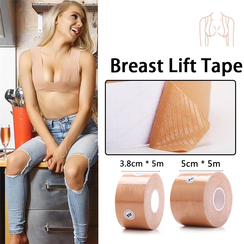 Boob Tape Women Invisible Bra Latex Free Adhesive Breathable Boob Lift Tape Breast  Lift up Tape for Chest Binding Trans Tucking , Packing 