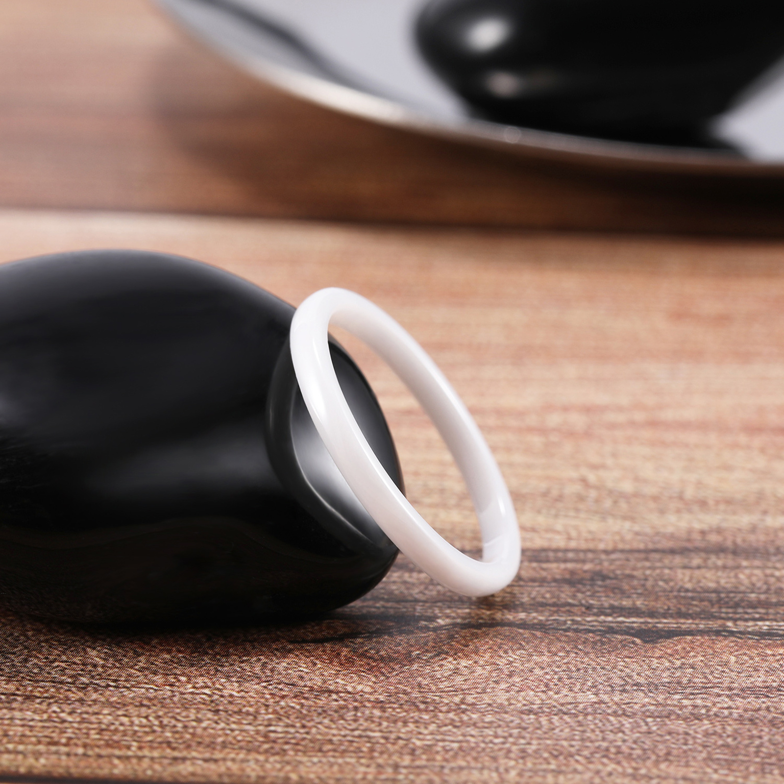 2 4 6mm Porcelain Ceramic Ring Couple Single Ring