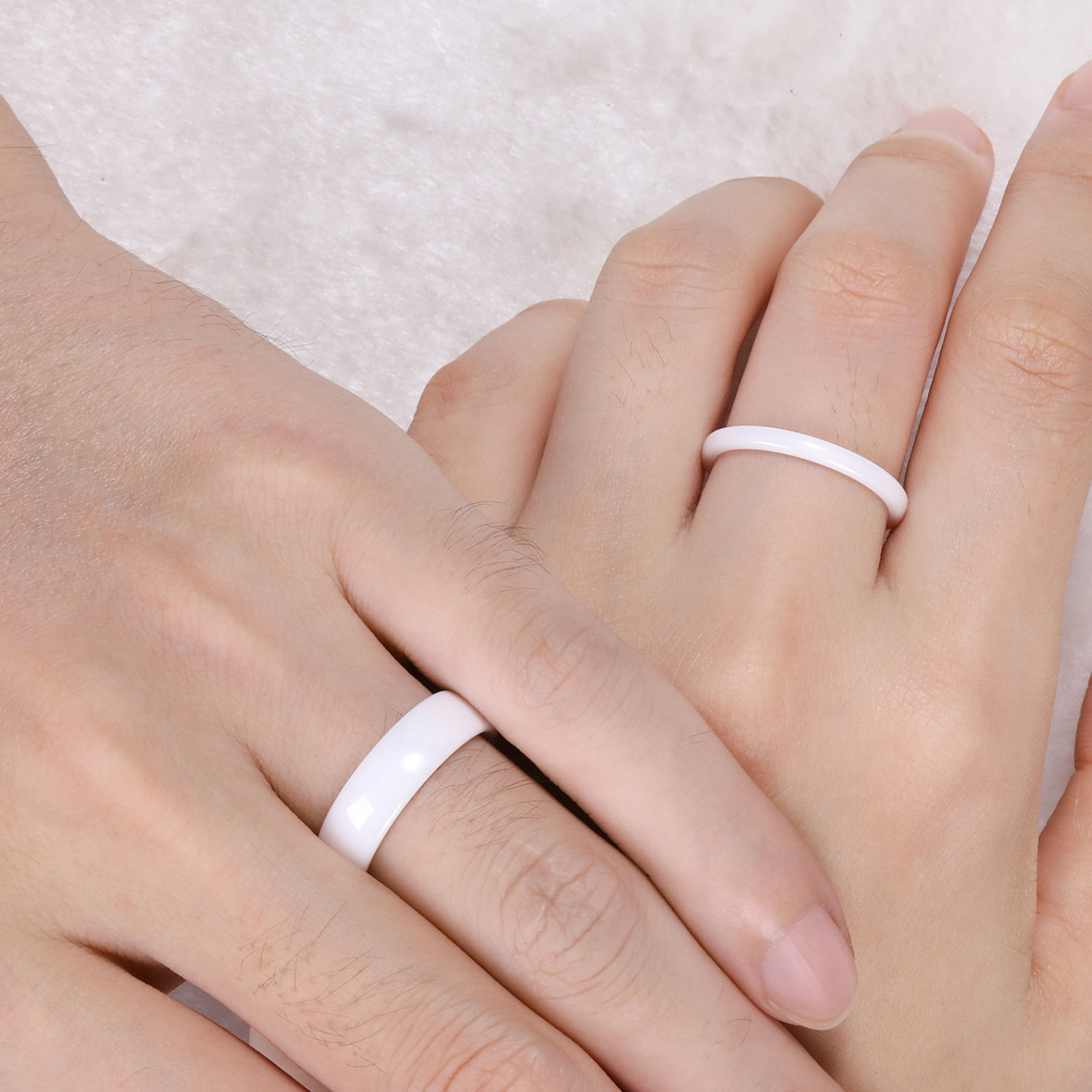 2 4 6mm Porcelain Ceramic Ring Couple Single Ring