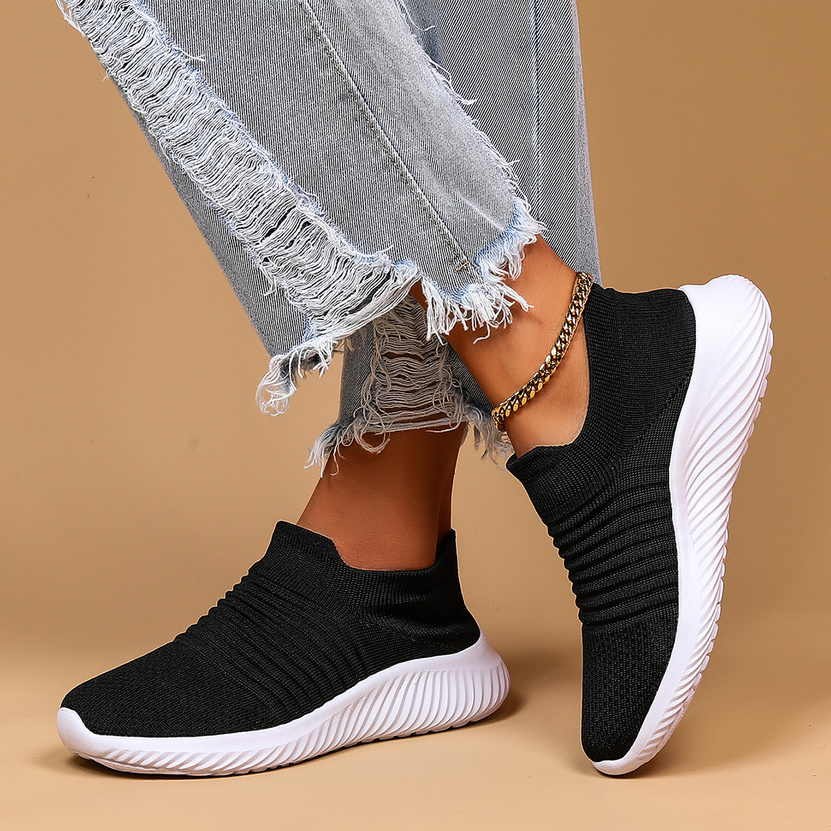 women s casual sneakers breathable flying woven slip running