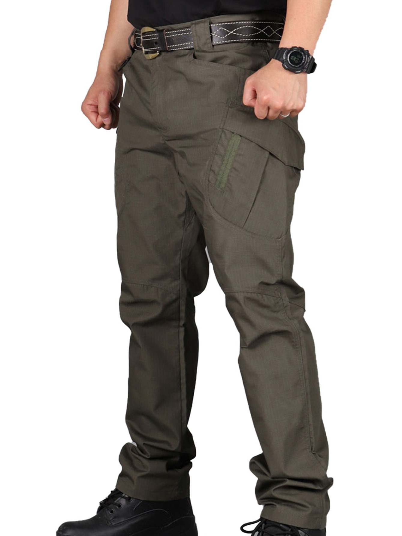 Buy FREE SOLDIER Men's Outdoor Cargo Hiking Pants with Belt Lightweight  Waterproof Quick Dry Tactical Pants Nylon Spandex online | Topofstyle