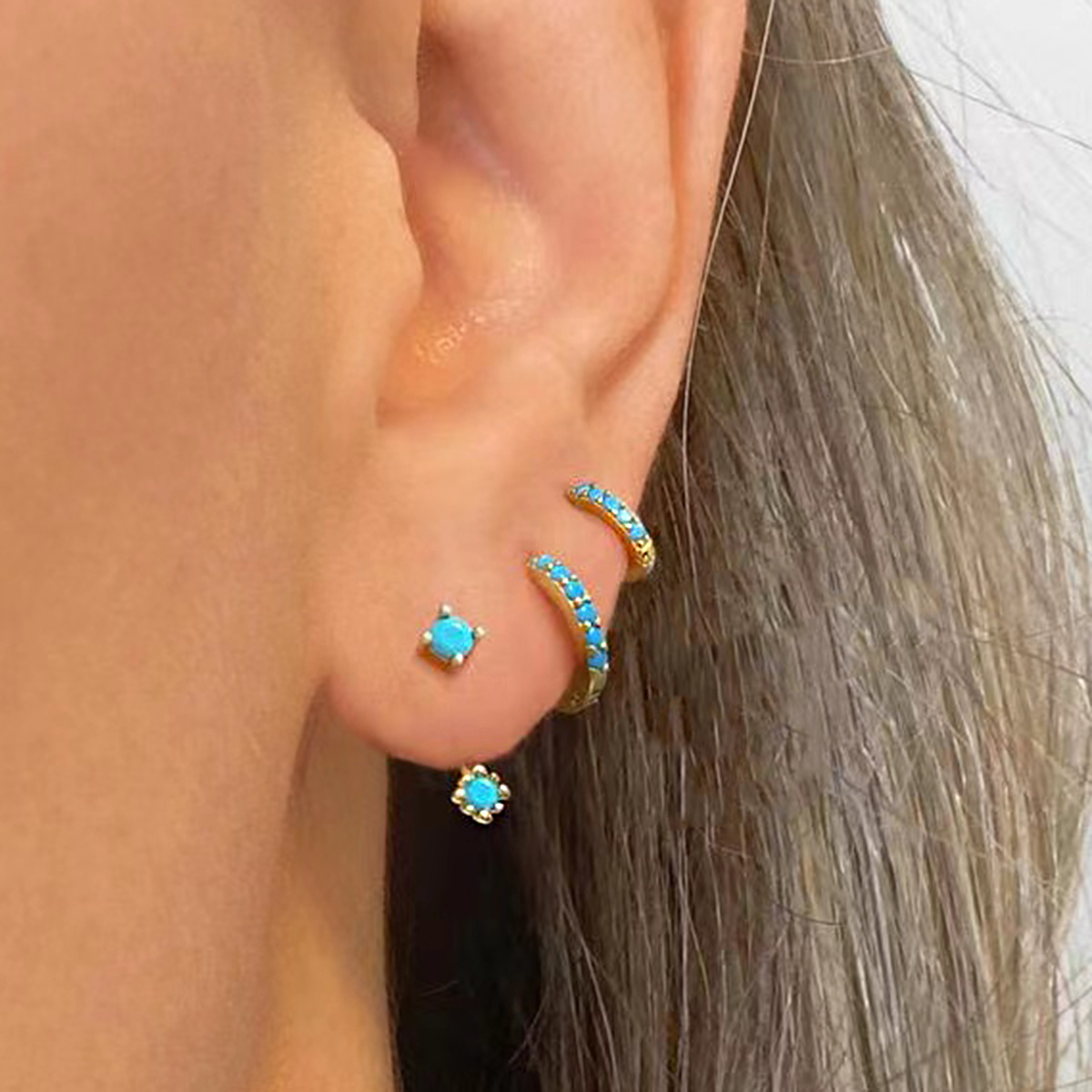 

3 Pairs Minimalist Stud Earrings Set For Women Vintage Bohemian Style Exquisite Gift