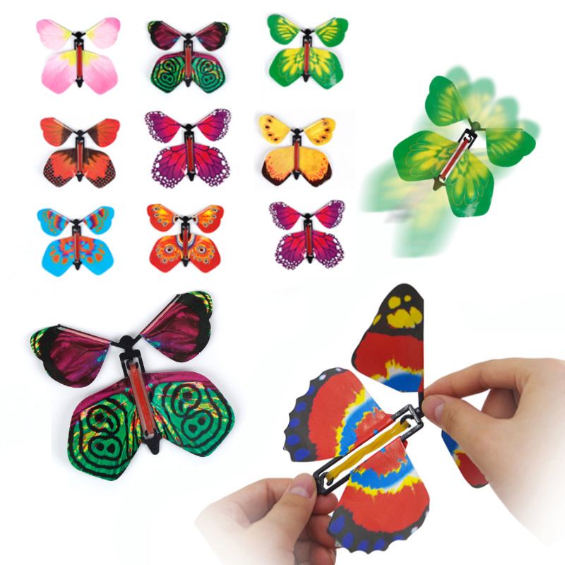 Flying Hummingbird Magic Butterfly In Book Flying Butterfly Surprise Box  Kids Elastic Magic Props Outdoor Sports Toy Party Game