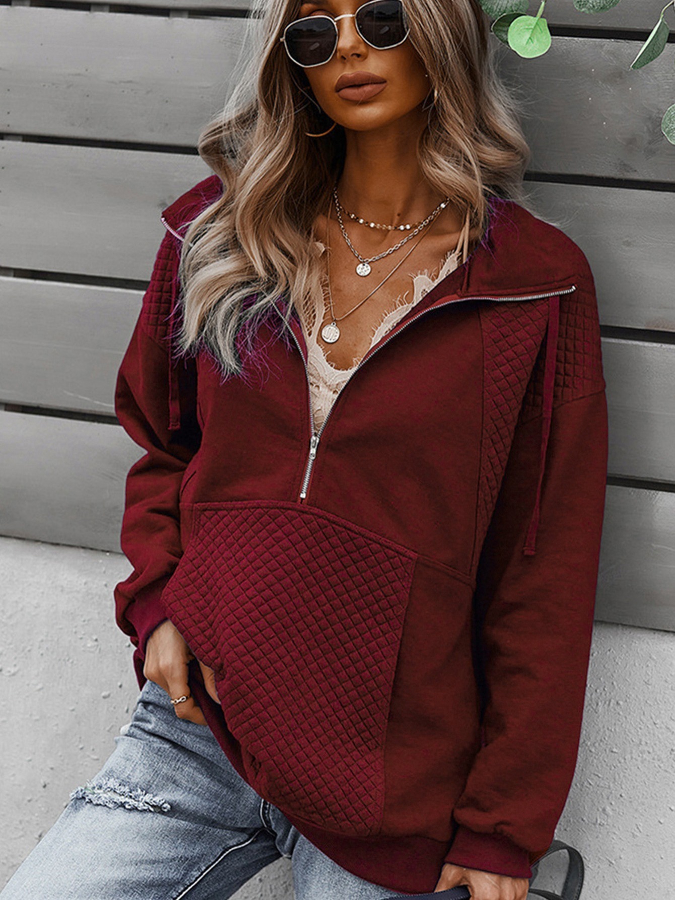 Burgundy 2024 womens sweatshirt