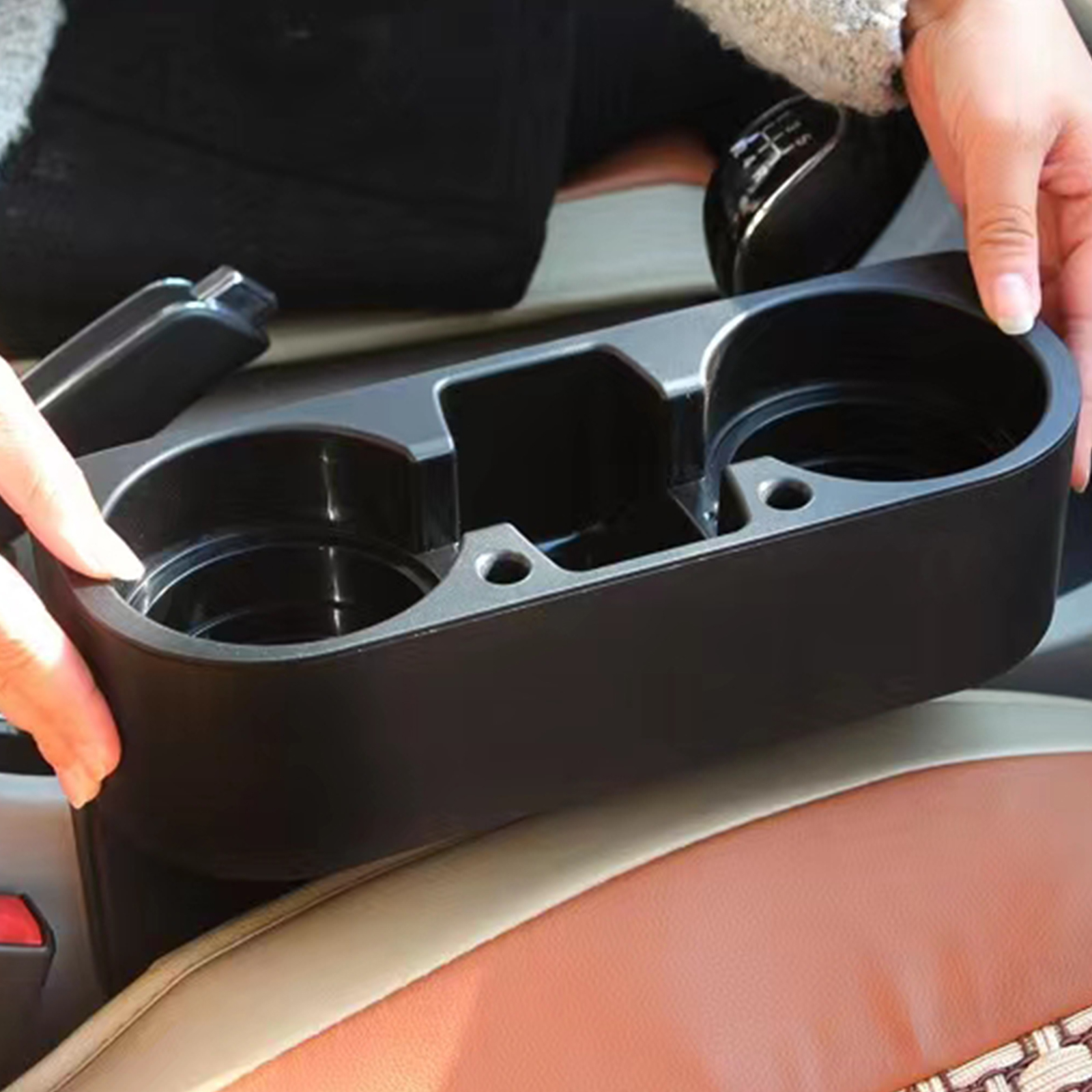 Leather Car Cup Holder: Add Stylish Storage Vehicle Slotted - Temu