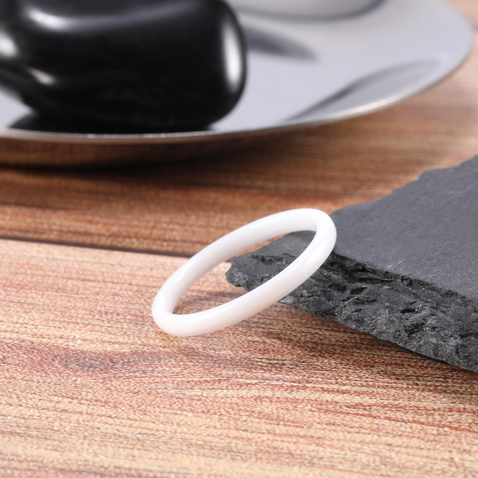 2 4 6mm Porcelain Ceramic Ring Couple Single Ring