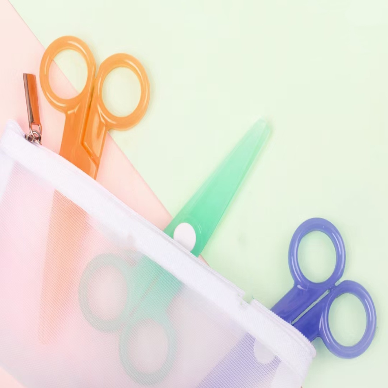 New Morandi Mini Safety Round Head Plastic Scissors Student