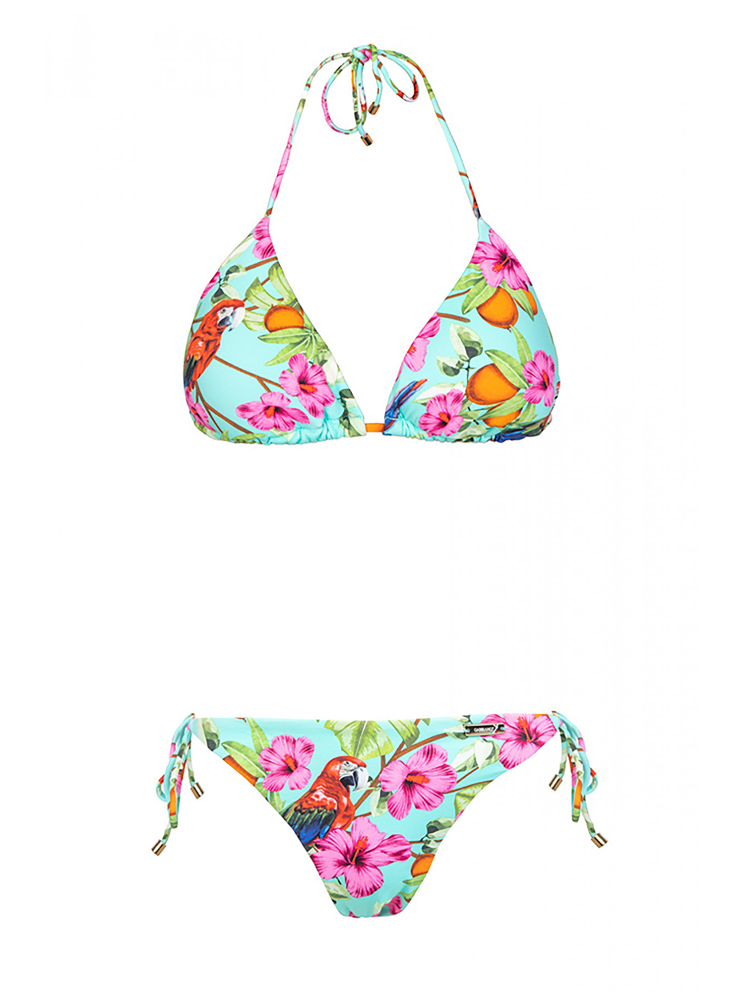 Flowers Print Side Tie Bikini Swimsuit - Temu