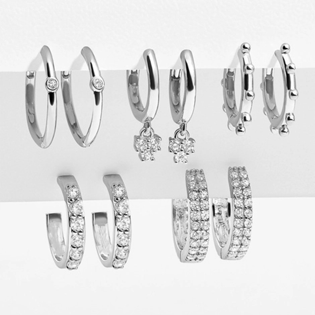 Metal Geometric Stud Earrings Set Temu