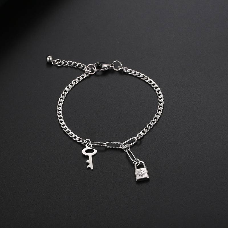 Lock & Key Charm Bracelet - 21cm