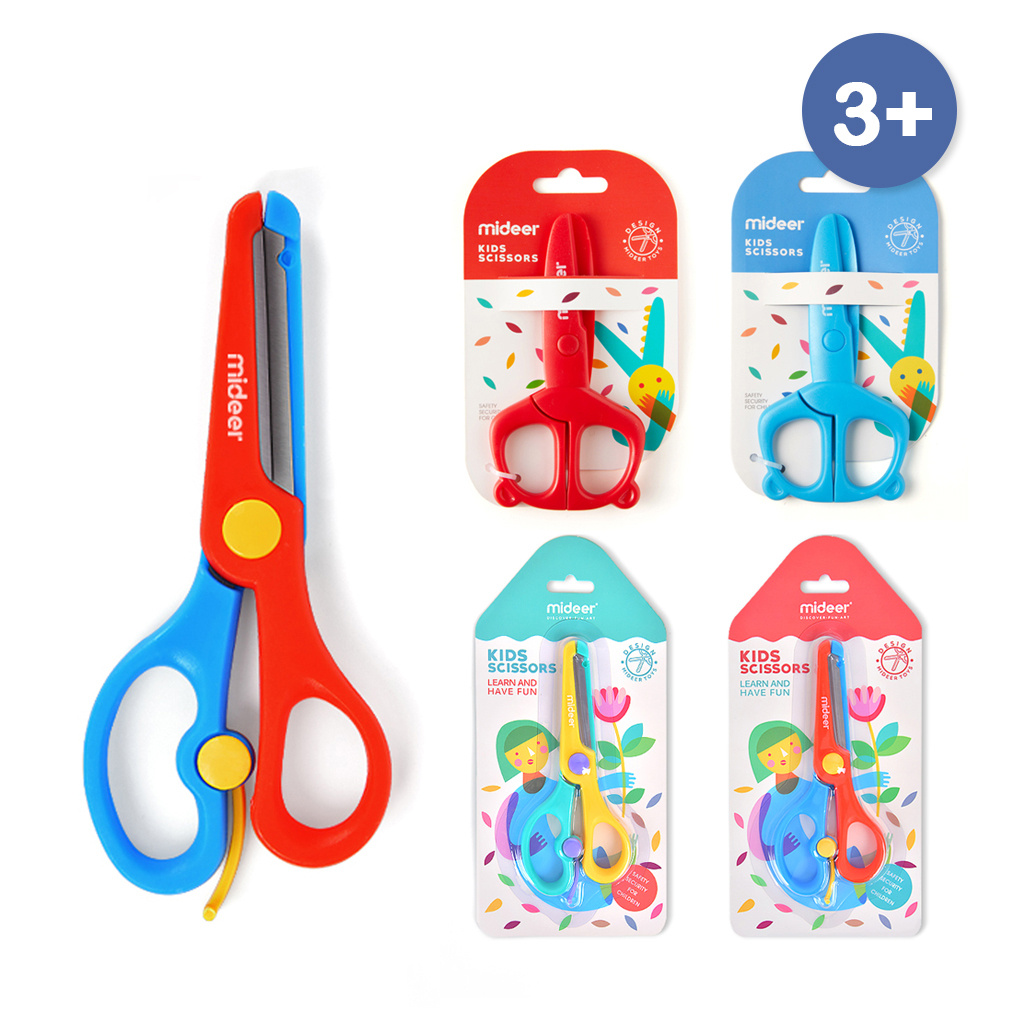 Mideer Kids Toddler Handmade Plastic Scissors Safety Mini Paper Cutting  Scissors For Child Mamual DIY Tools Kindergarten