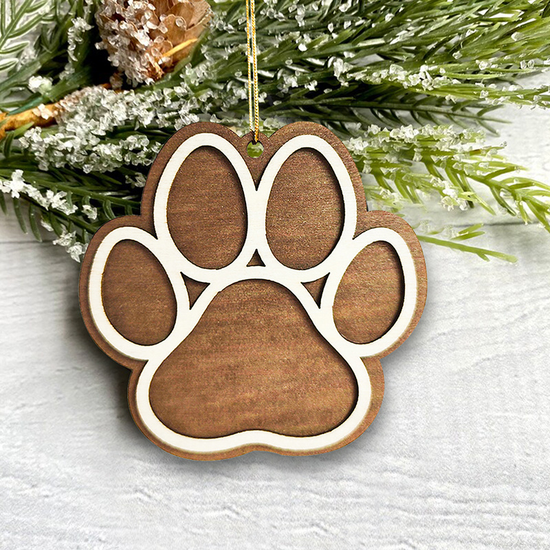 

1pc, Festive Dog Paw Christmas Tree Pendant - Add A Touch Of Holiday Cheer To Your Home Decor