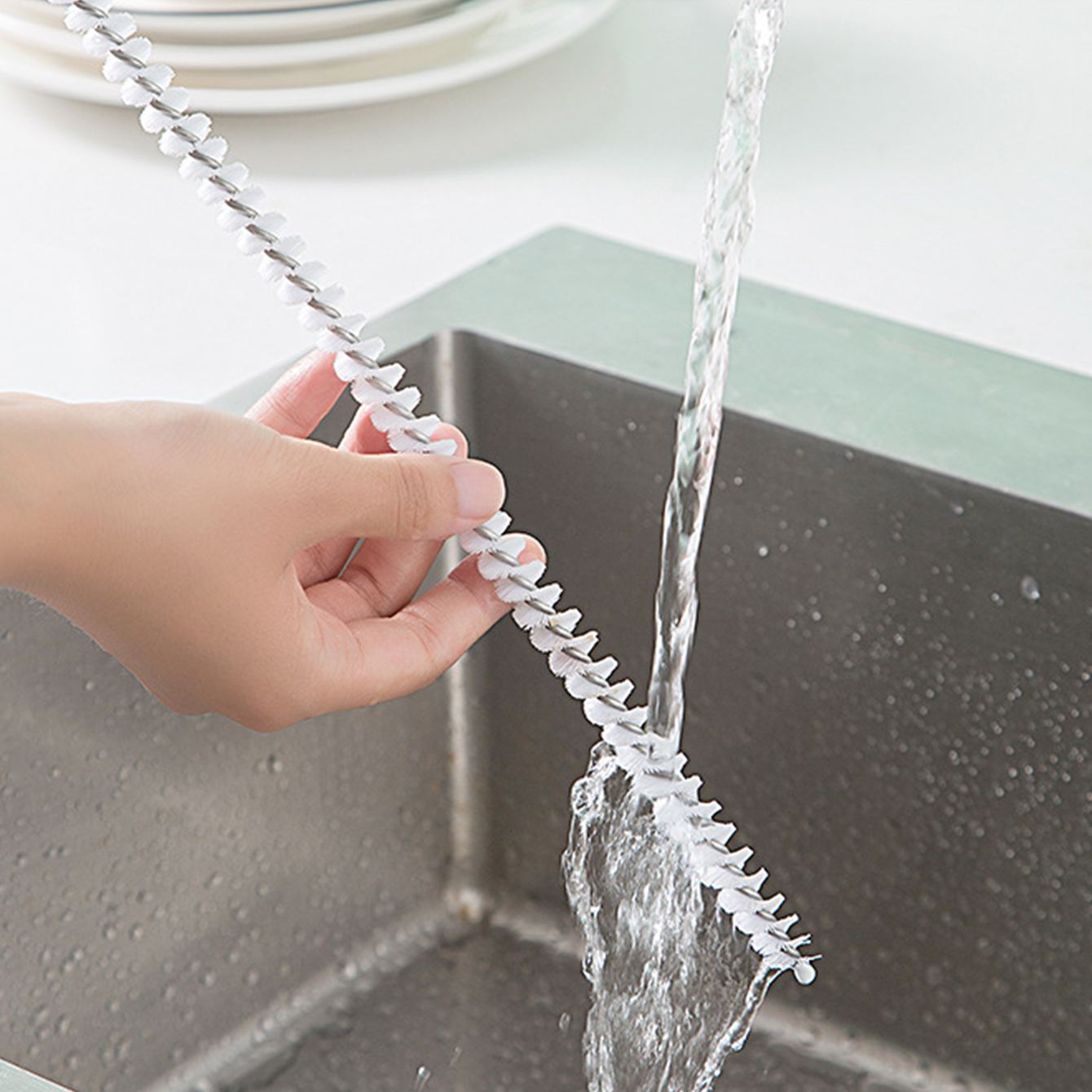 Drain Cleaner Brush - Flexible Thin Long Brush For Clog Free Sinks