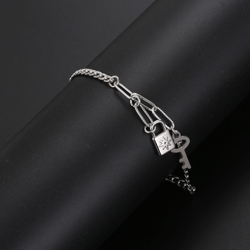 Lock & Key Charm Bracelet - 21cm