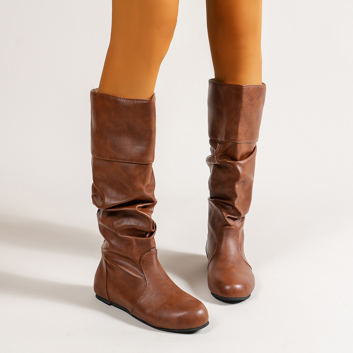 Womens Flat Leather Boots - Temu