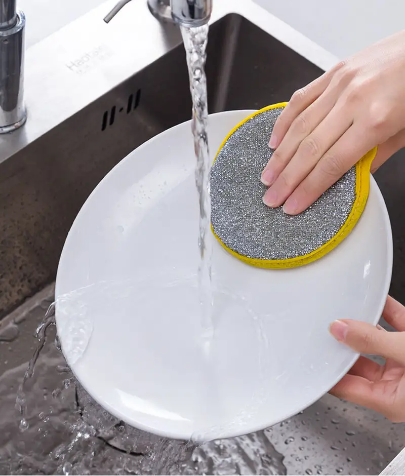 LXRZLS 5/10Pcs Double Side Dishwashing Sponge Pan Pot Dish  Cleaning Sponge Household Cleaning Tools Kitchen Tableware Dishwashing  Brush (Color : 10Pcs Green) : Health & Household