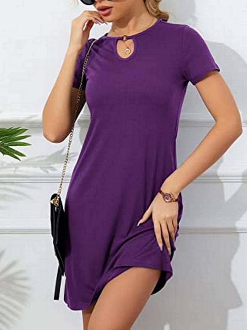 Women's Maternity Dress V-Neck Short Sleeve Color Block Shirt