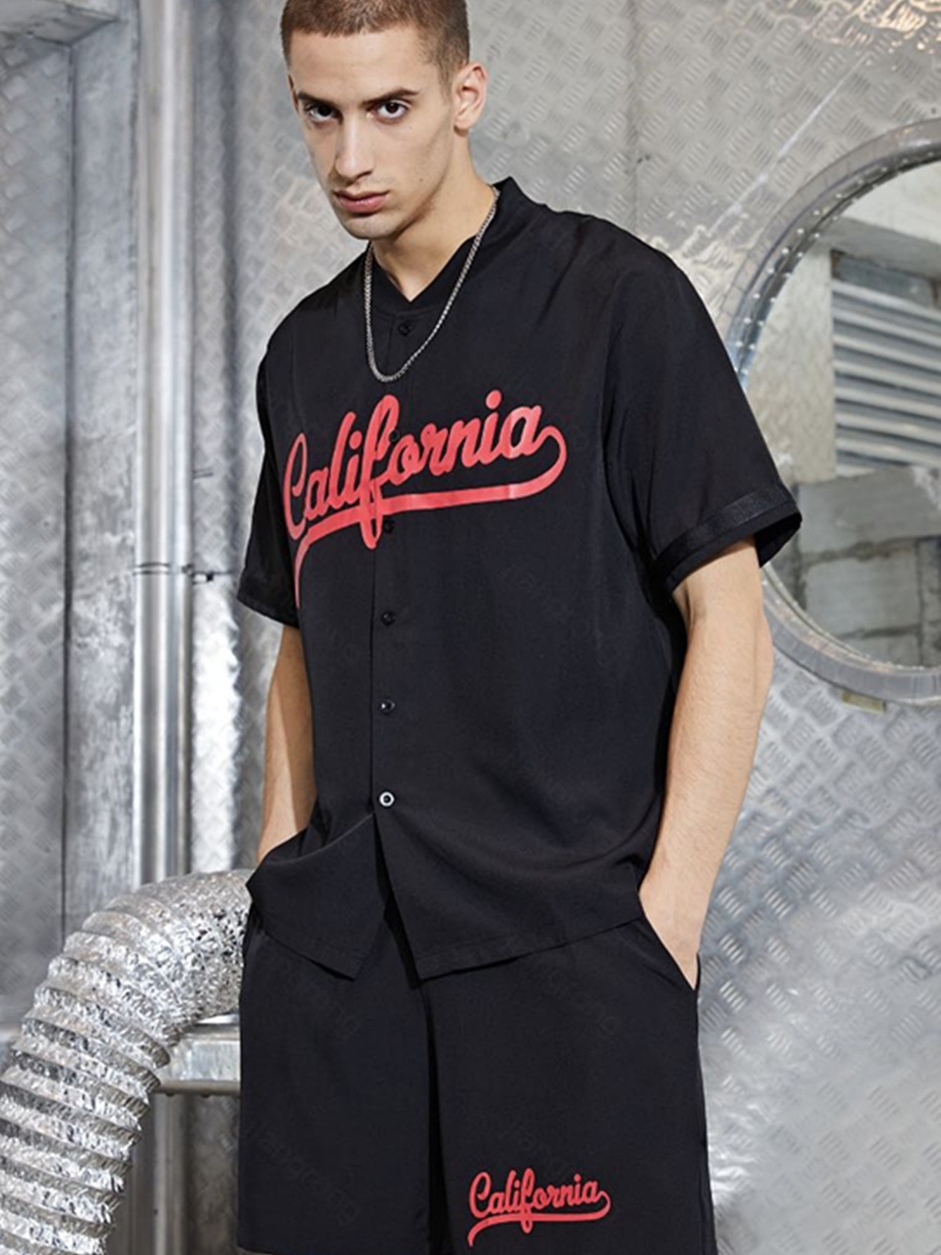 chicago'' Print,, Men's Short Sleeve Baseball Jersey Shirt And