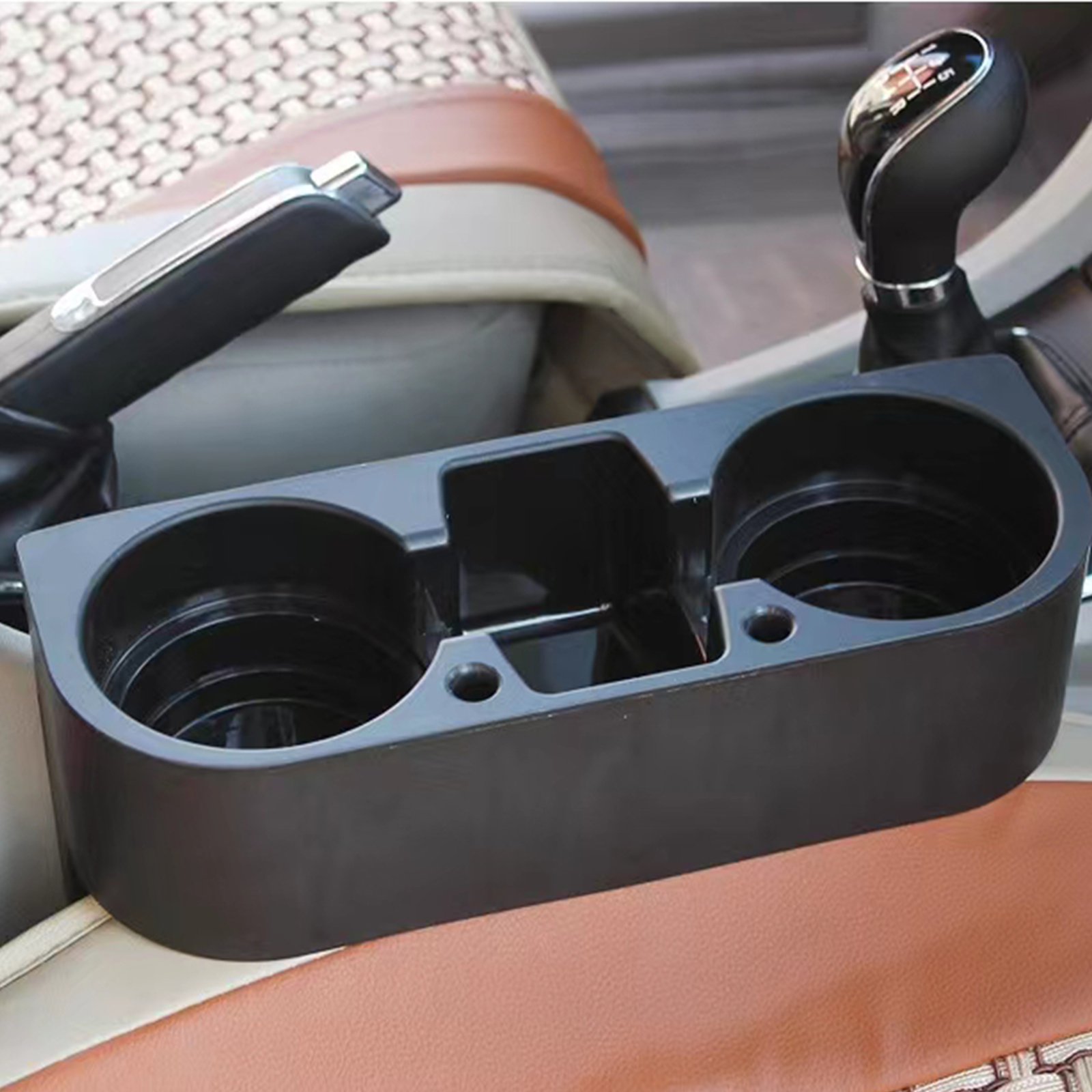 Leather Car Cup Holder: Add Stylish Storage to Your Vehicle with This  Slotted Black Car Seat Box