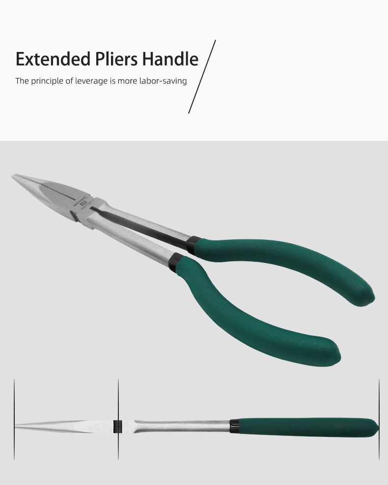 Long Reach Pliers Set 11 Inch Long Needle Nose Pliers Straight 45 90