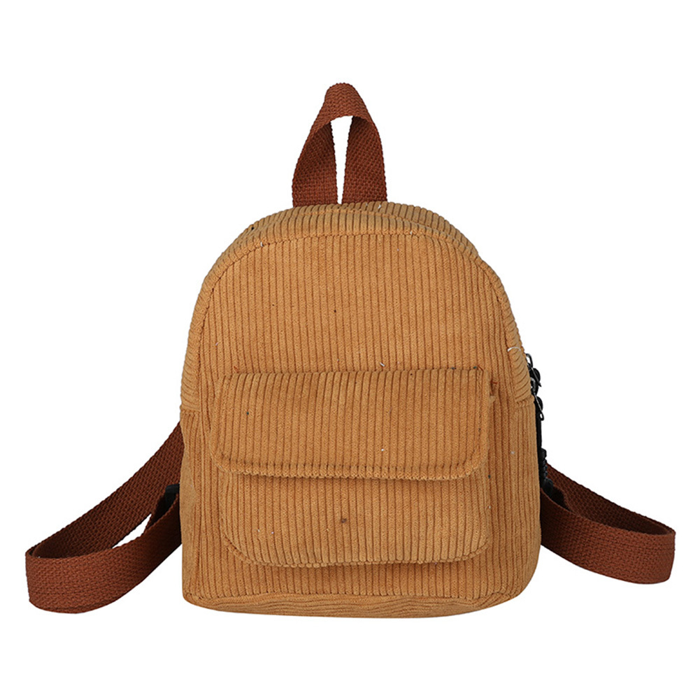 Bolso Mini mochila de moda para mujer, mochilas pequeñas sólidas de pana,  mochilas de viaje Retro