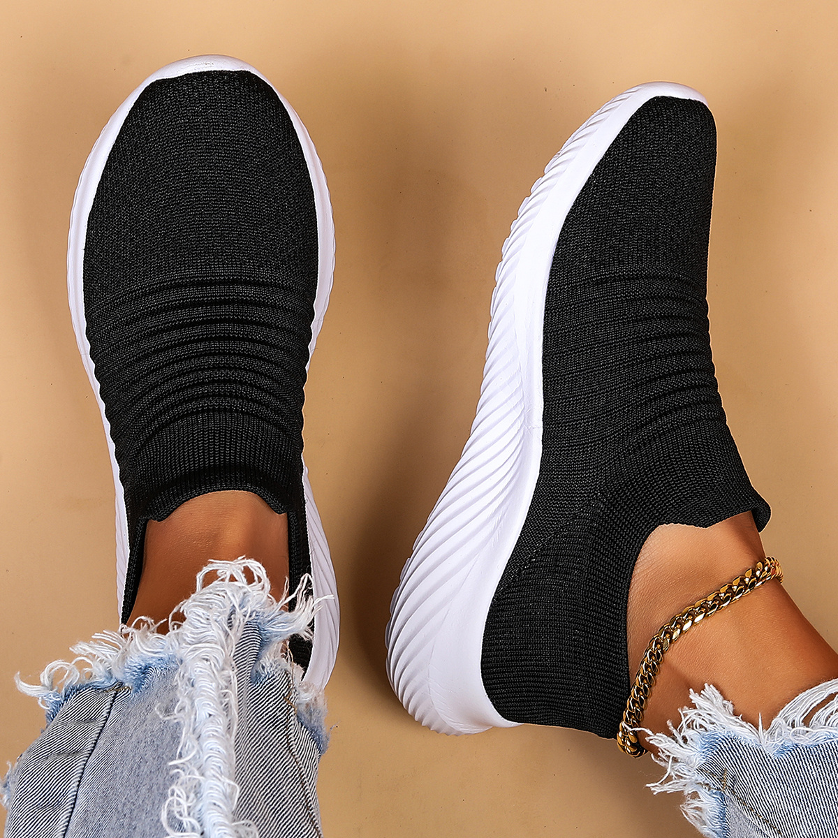 women s casual sneakers breathable flying woven slip running