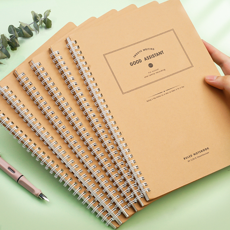 1pc 60 Pages A5 Kraft Paper Spiral Notebook Office Products Temu