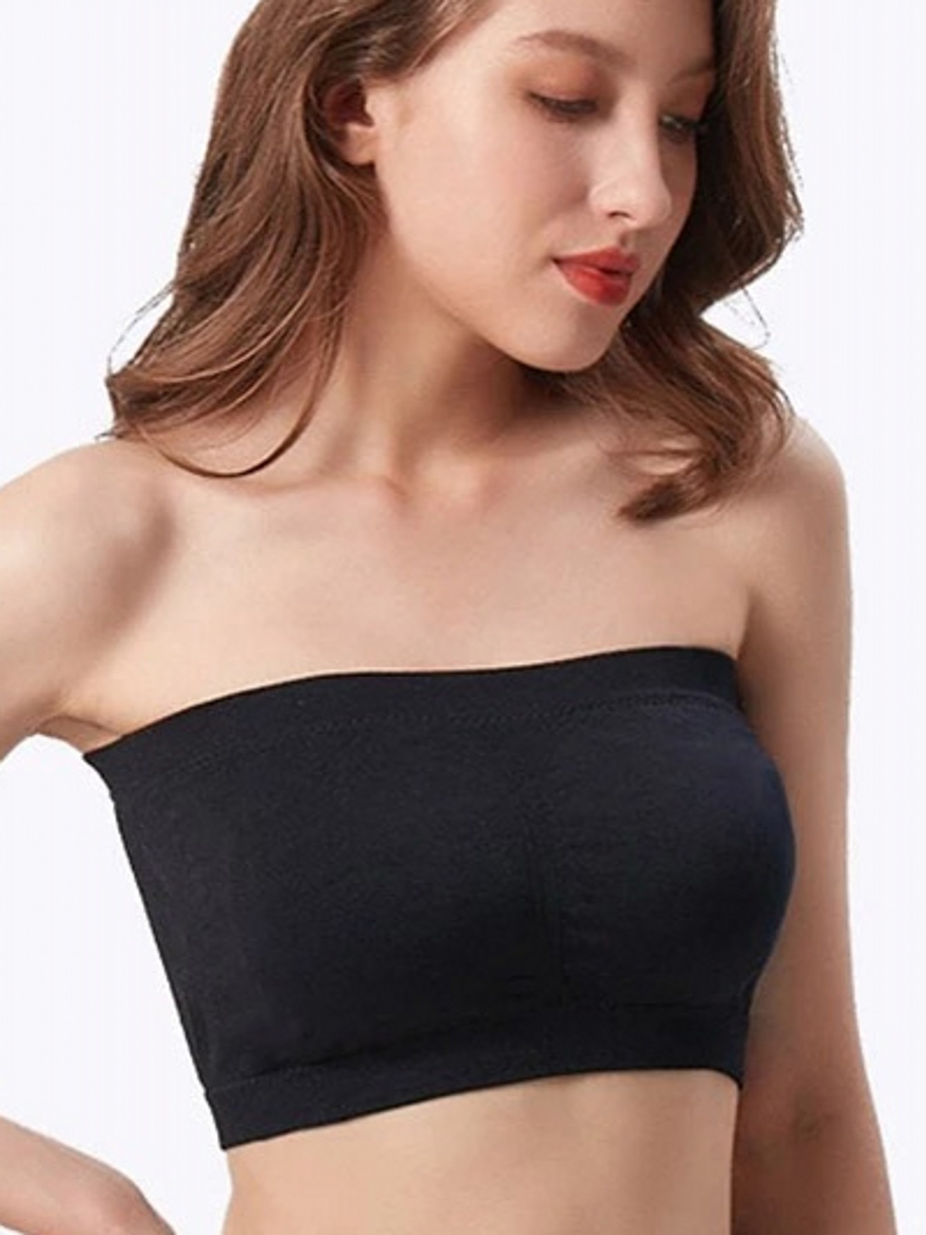 S-3XL Women Double Layered Strapless Tube Tops Bra Bandeau