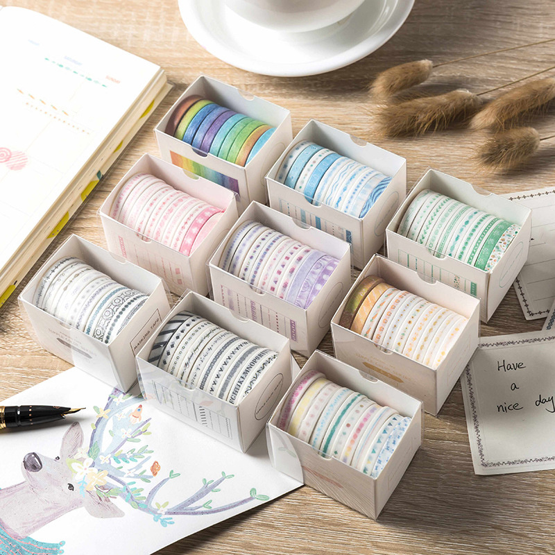 10 Rolls Washi Tape Set - Decorative Masking Tape , for DIY Craft