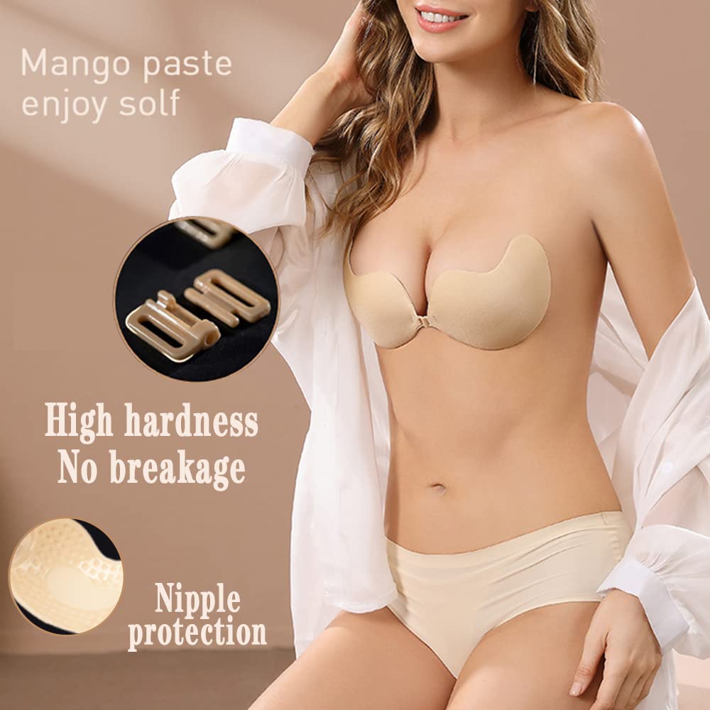 Women's Sticky Bra Backless Strapless Push Up Bras For Women, Invisible  Adhesive Bra For Large Breasts - Temu Germany