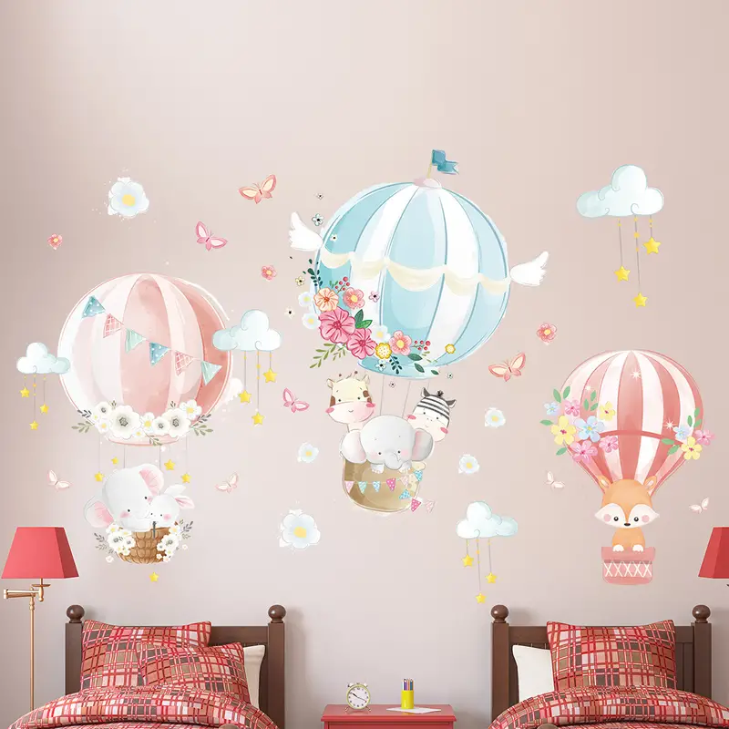 1 Ensemble de stickers muraux de montgolfière, autocollants décoratifs  auto-adhésifs pour salon, chambre d'enfant, chambre à coucher - Temu France