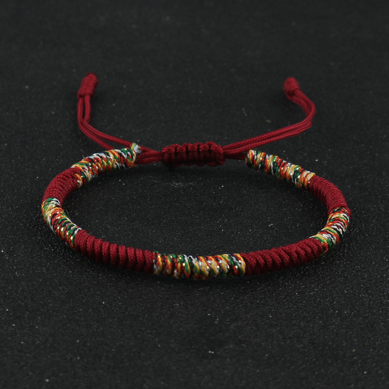 Braided Multicolor String Thread Knot Bracelet, Couple Gift
