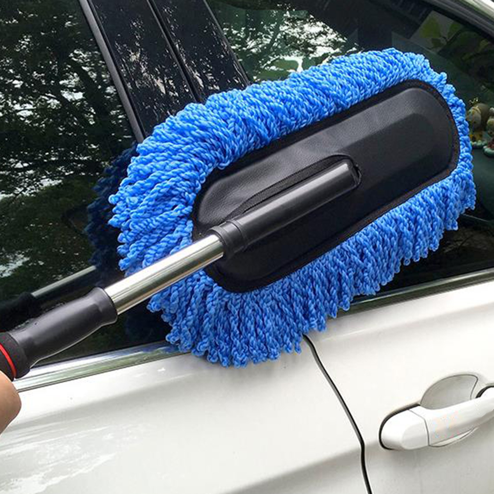Microfiber Wax Auto Dust Car Wash Mop Cleaning Cleaner Brush Tool  Telescoping