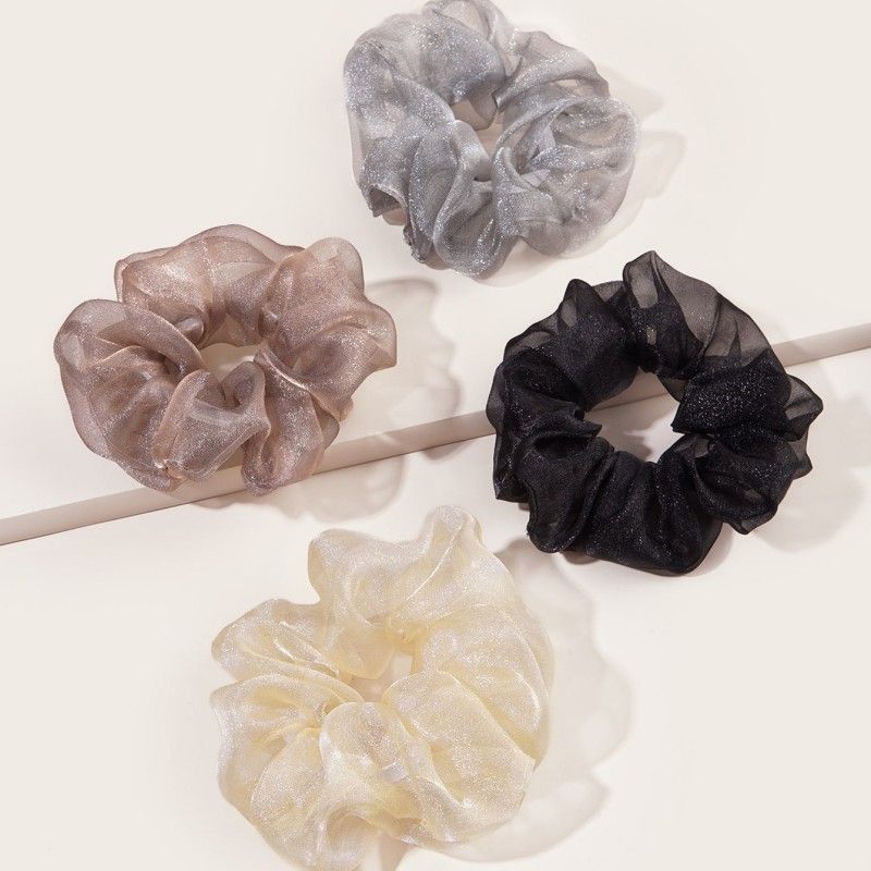 4pcs Large Silky Hair Ties Oversized Satin Scrunchie Super Stretchy Hair  Scrunchies For Thick Hair Elastic Bling Hair Ties | Don't Miss These Great  Deals | Temu