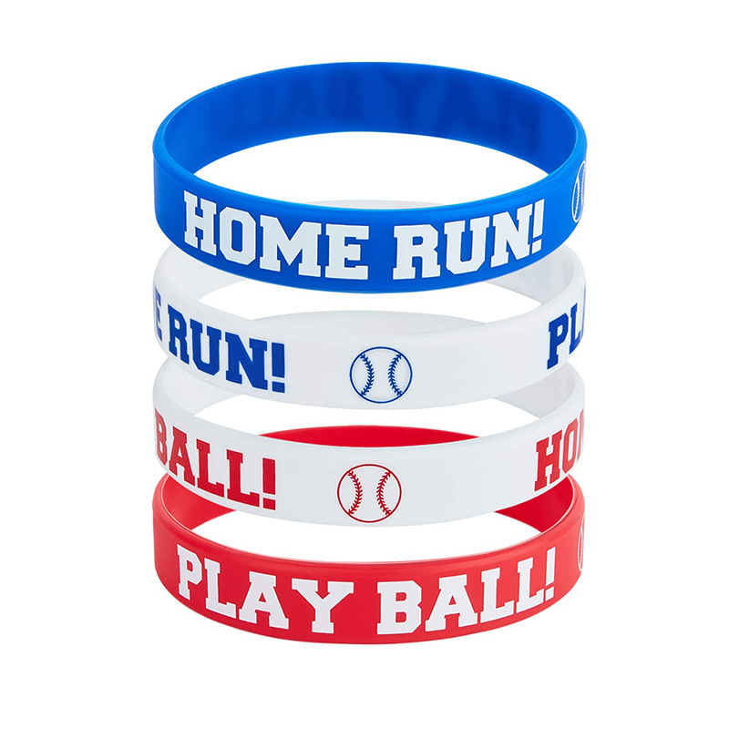 Play Ball Baseball Silicone Bracelet Home Run Baseball Boys Rubber Wrist with Bracelet Men Unisex,Temu