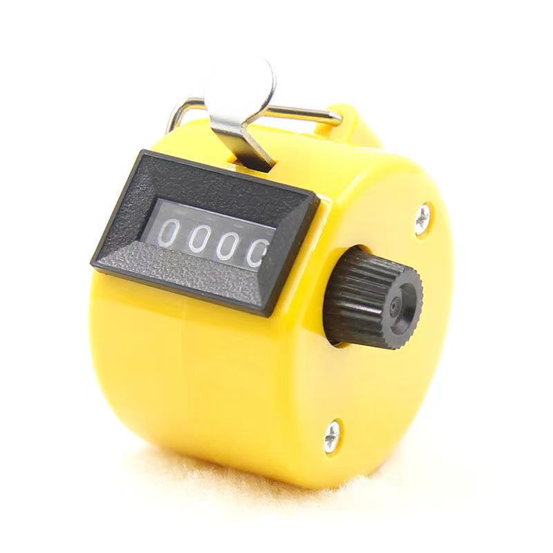 GLOGLOW Contador manual, mecánico número de 4 dígitos, contador manual,  mini prensa manual, herramienta de conteo de mano reiniciable, contadores  de