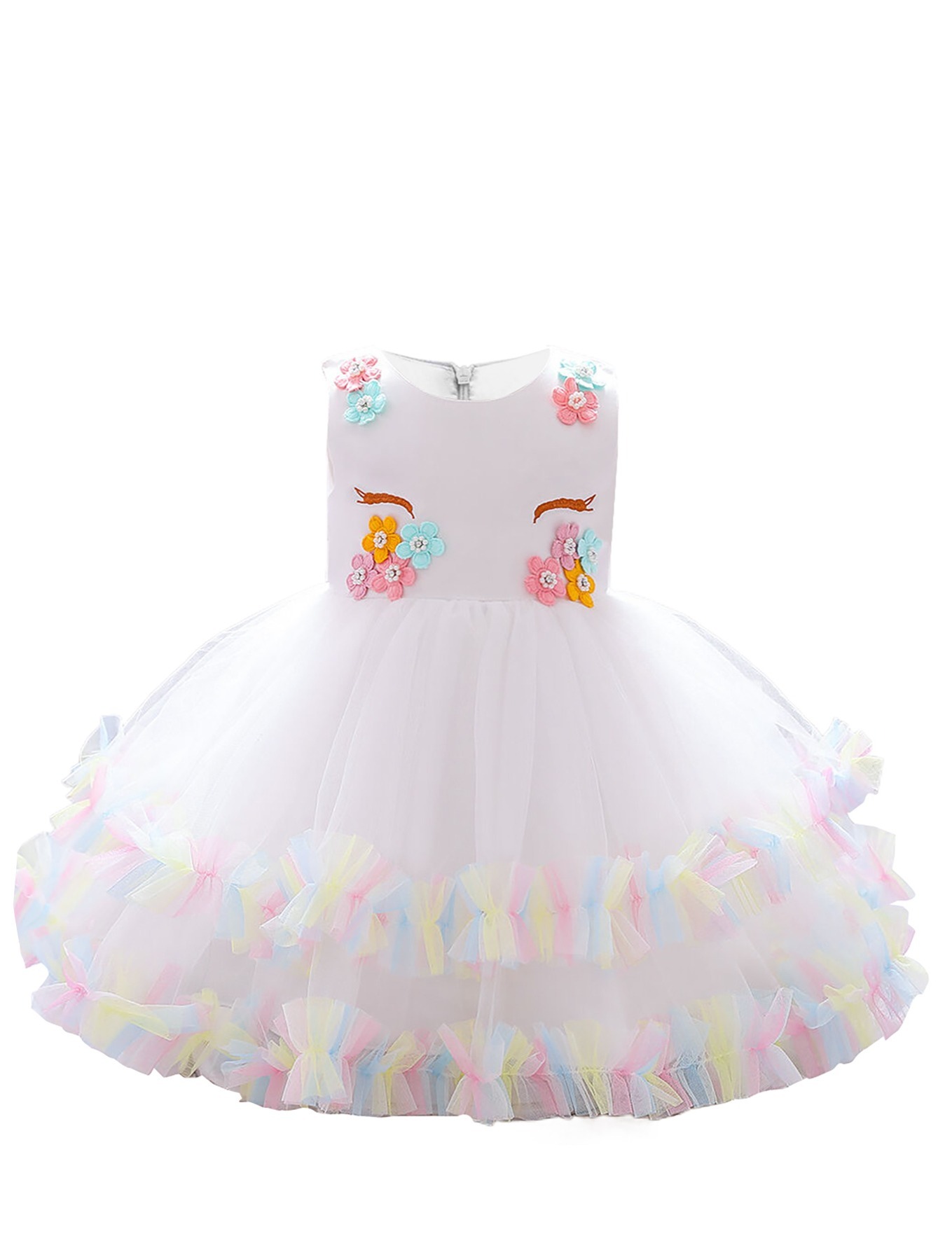 Little Girls Flower Dress Up Costume Princess Tutu Pageant Birthday