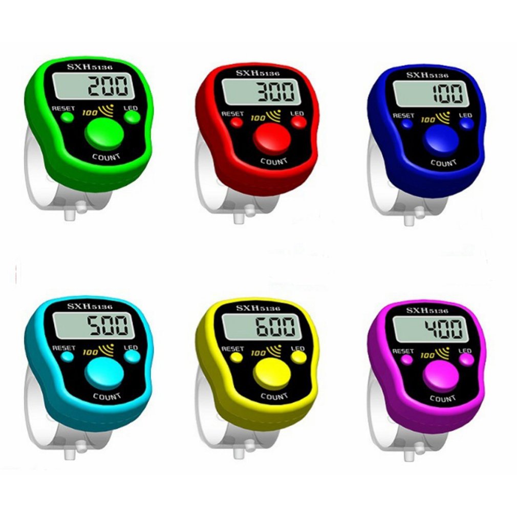 Finger Counter 5 Digit with LED light Display Finger Hand Tally Counter  Counting 