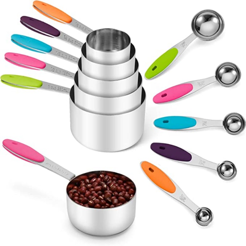 Stainless Steel Measuring Cups And Spoons Set - Stackable Kitchen Gadgets  For Dry And Liquid Ingredients - Easy To Read And Accurate Measurements -  Temu