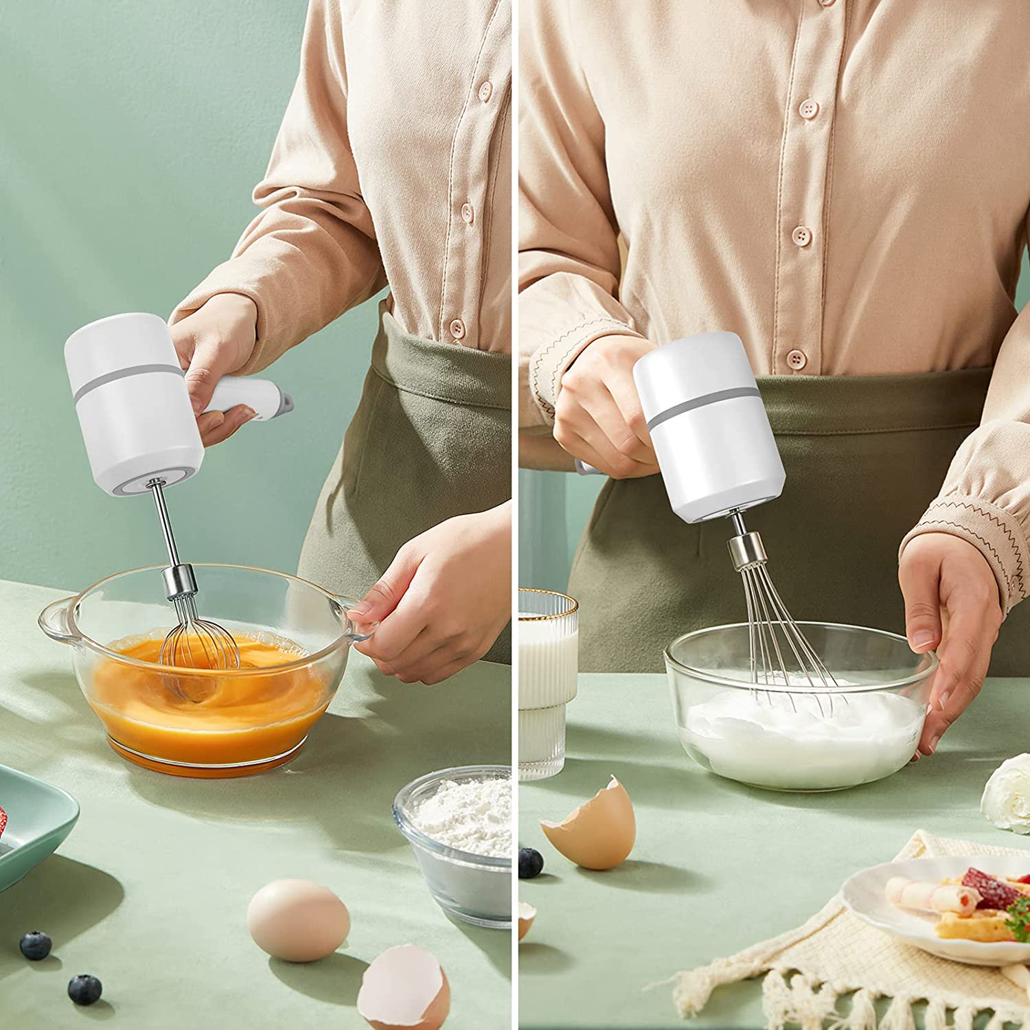 Wireless Portable Electric Hand Mixer: 3 Speeds, 2-in-1 Hand Blender & Meat  Grinder, Eggbeater, Cream Beater, Baby Food Chopper, & Garlic Masher! -  Temu United Arab Emirates