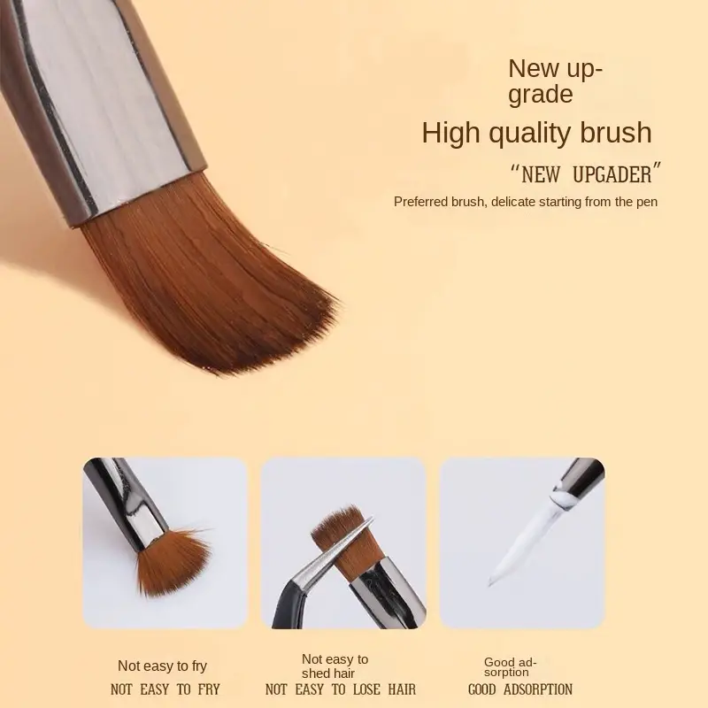 Black Nail Art Liner Brushes Set Detail Striping Brush Fine - Temu